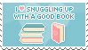 Snuggling with books stamp